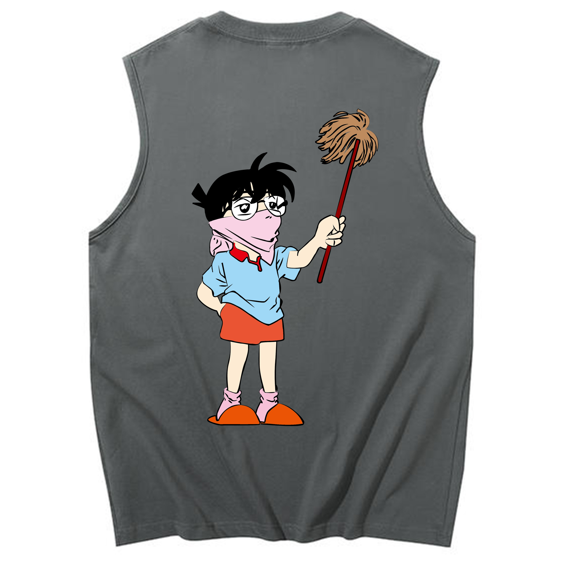 （画像用） 名探偵コナン 江戸川 コナン Detective Conan Conan Edogawa コットン100％タンクトップ（背面プリント）